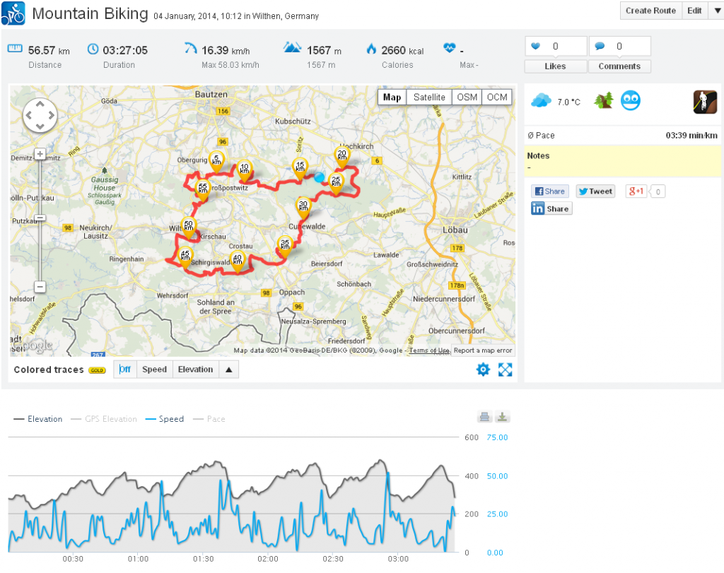 Mountain Biking 04 January, 2014, 10:12 in Wilthen, Germany 